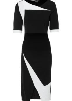 bonprix bonprix Vestidos>Vestido de tubo Negro-blanco