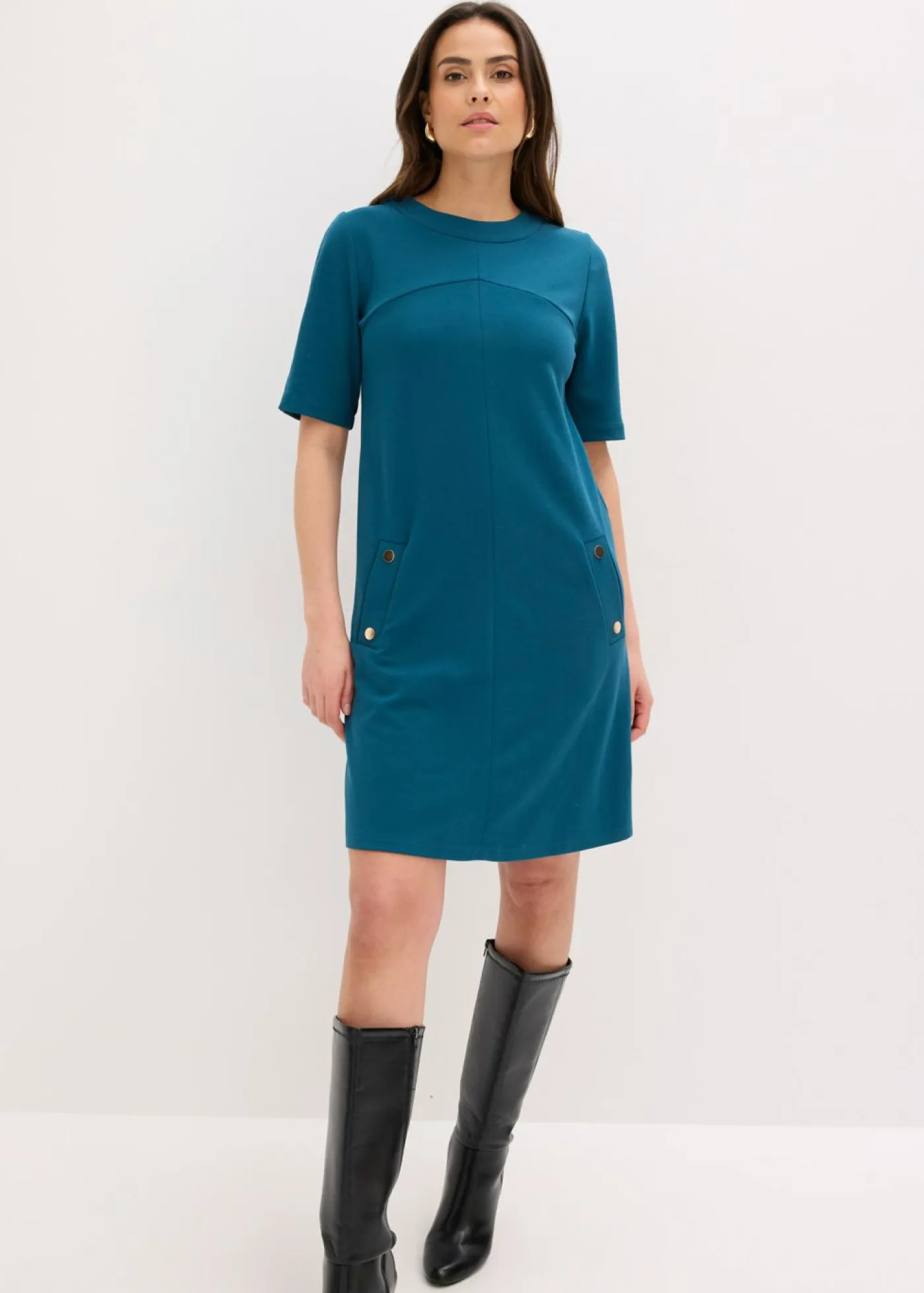 bonprix bonprix Vestidos|Novedades>Vestido de tubo con elastano Petróleo azul