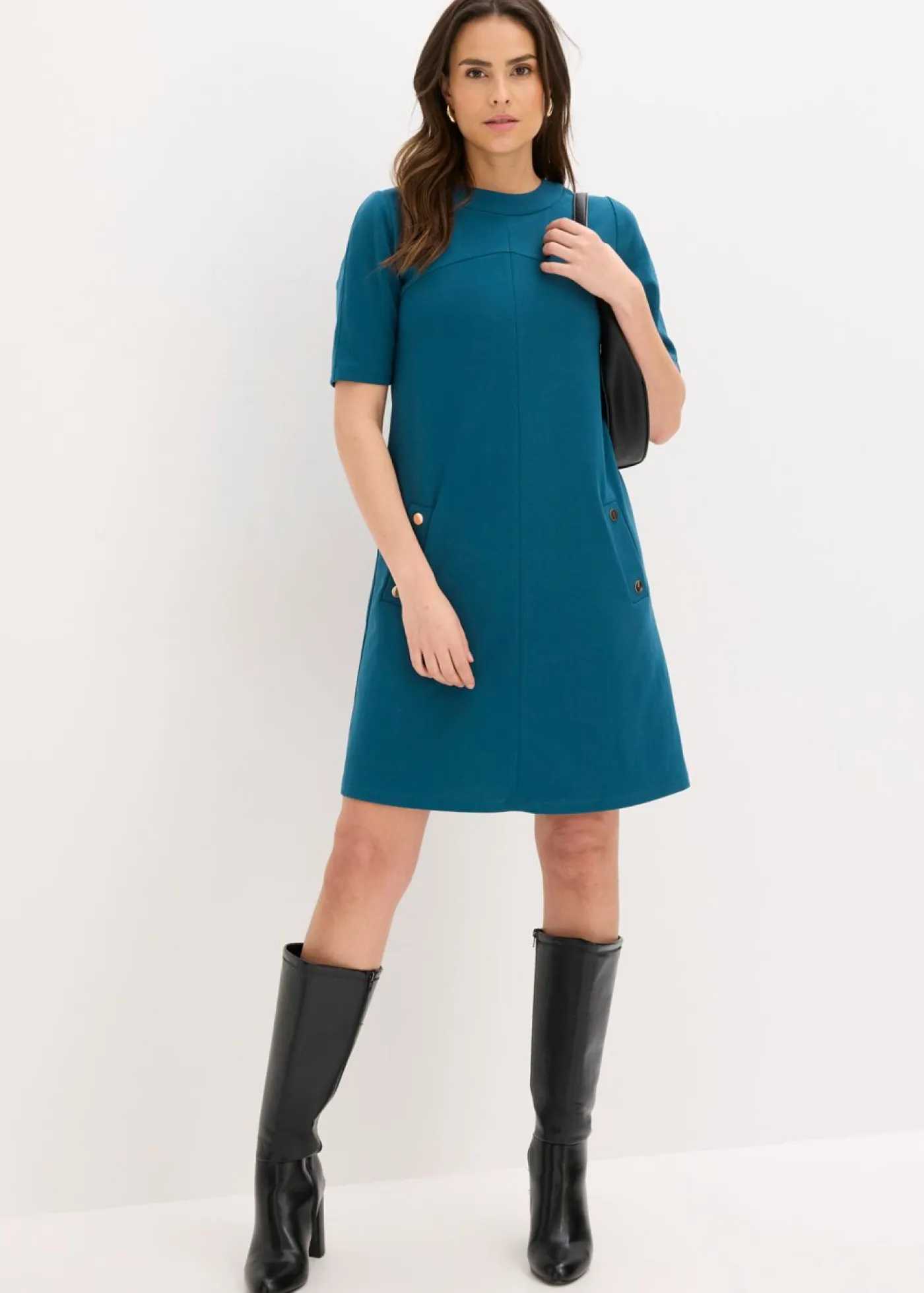 bonprix bonprix Vestidos|Novedades>Vestido de tubo con elastano Petróleo azul