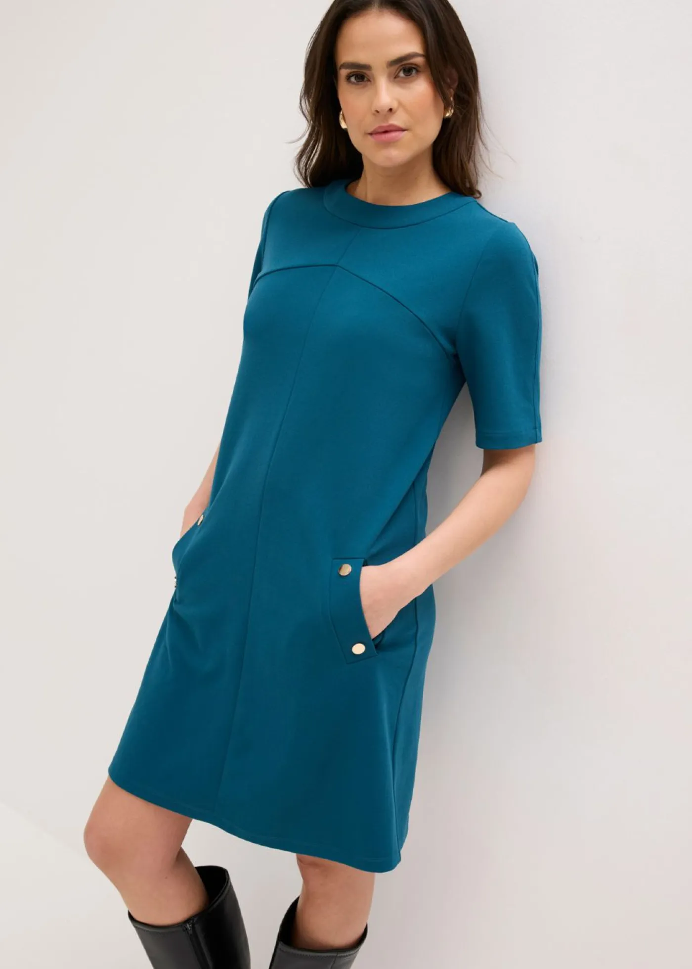 bonprix bonprix Vestidos|Novedades>Vestido de tubo con elastano Petróleo azul