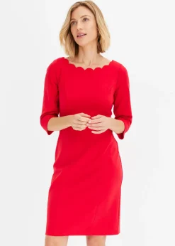 bonprix bonprix Vestidos>Vestido de tubo en Punto di Roma Rojo