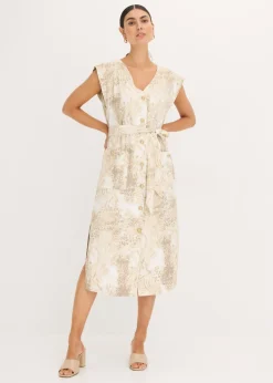 Mujer bonprix bonprix Vestido de viscosa con cordón (2 piezas)