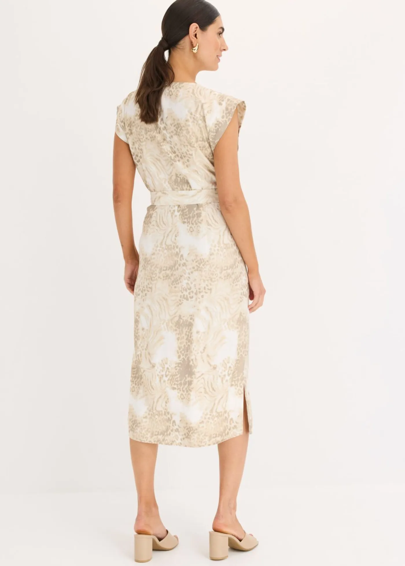 Mujer bonprix bonprix Vestido de viscosa con cordón (2 piezas)