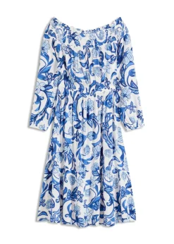 Mujer bonprix bonprix Vestido de viscosa estructurada con escote bañera