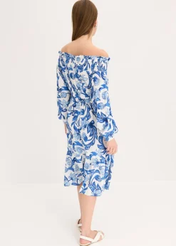 Mujer bonprix bonprix Vestido de viscosa estructurada con escote bañera