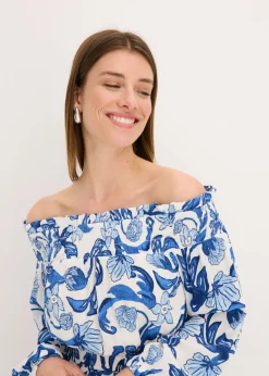 Mujer bonprix bonprix Vestido de viscosa estructurada con escote bañera