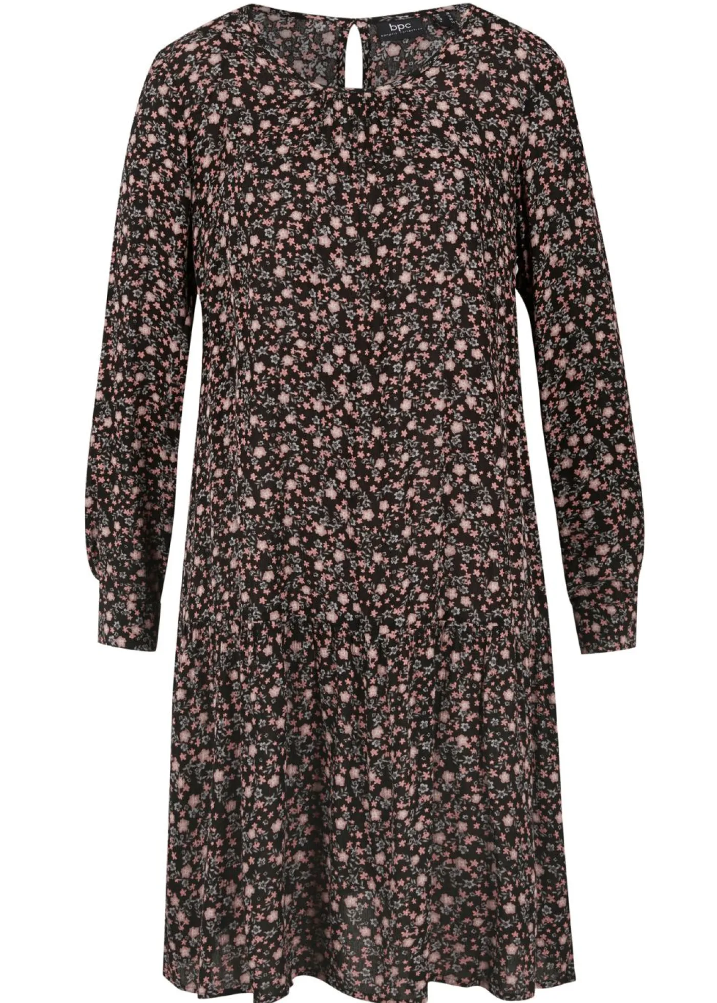 bonprix bonprix Vestidos>Vestido de viscosa fluida Negro con flores