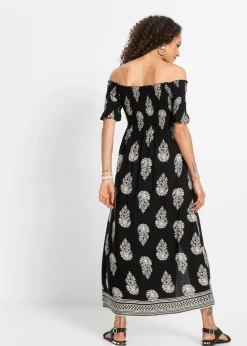 Mujer bonprix bonprix Vestido de viscosa fluida con escote bañera