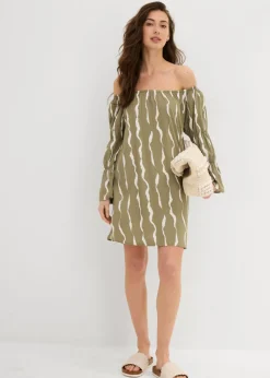 Mujer bonprix bonprix Vestido de viscosa fluida con escote bañera