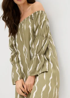 Mujer bonprix bonprix Vestido de viscosa fluida con escote bañera