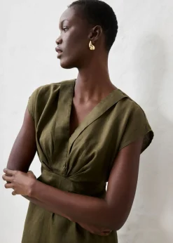 Mujer bonprix bonprix Vestido entallado de lino puro