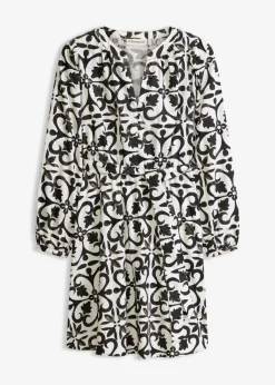 bonprix bonprix Vestidos>Vestido estampado blanco-negro estampado