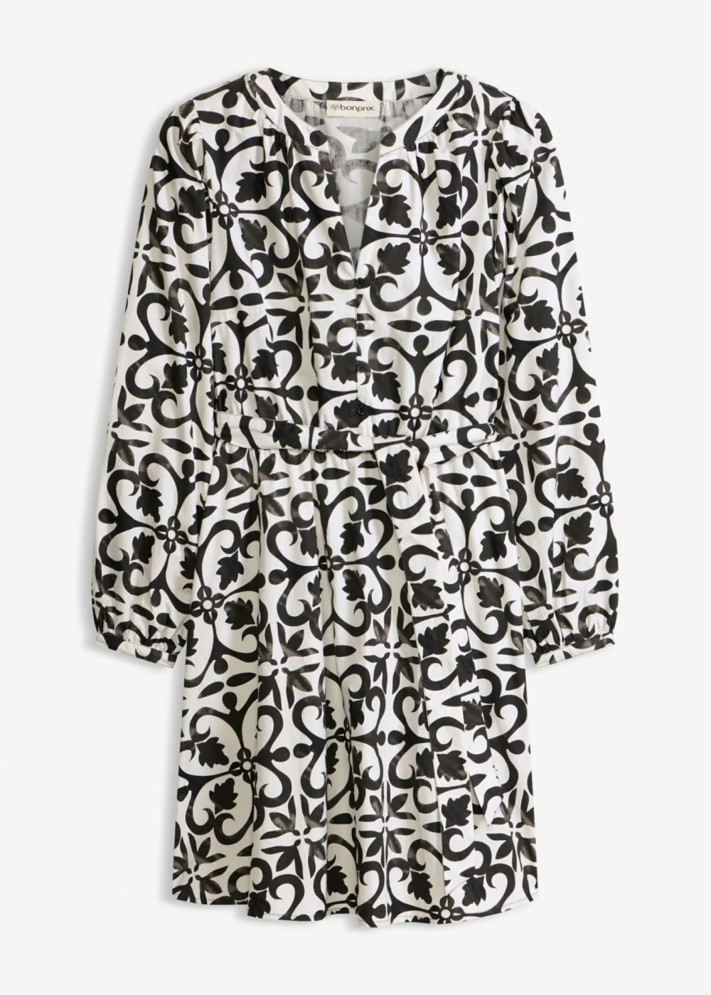 bonprix bonprix Vestidos>Vestido estampado blanco-negro estampado