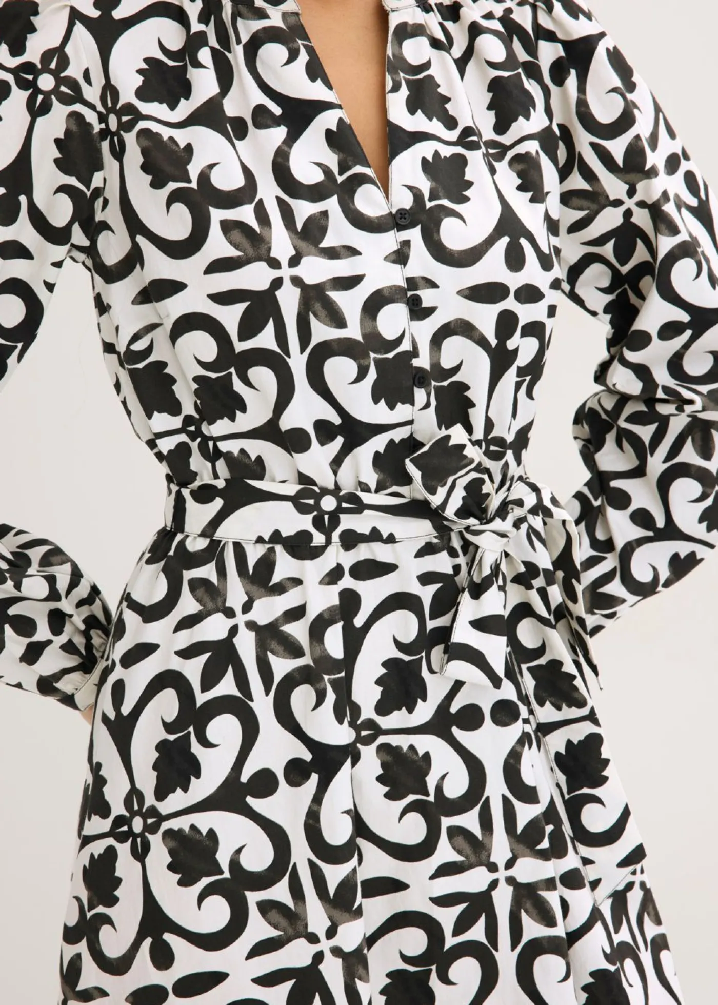 bonprix bonprix Vestidos>Vestido estampado blanco-negro estampado