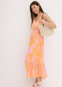 Mujer bonprix bonprix Vestido estampado de tirantes de mezcla de viscosa suave