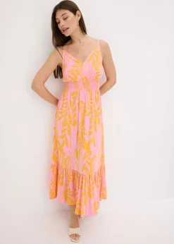 Mujer bonprix bonprix Vestido estampado de tirantes de mezcla de viscosa suave