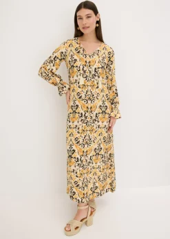 Mujer bonprix bonprix Vestido estampado tipo caftán de viscosa fluida