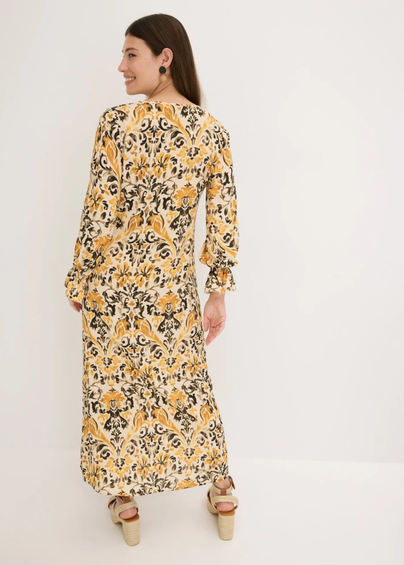 Mujer bonprix bonprix Vestido estampado tipo caftán de viscosa fluida