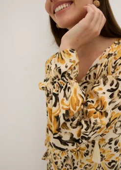 Mujer bonprix bonprix Vestido estampado tipo caftán de viscosa fluida