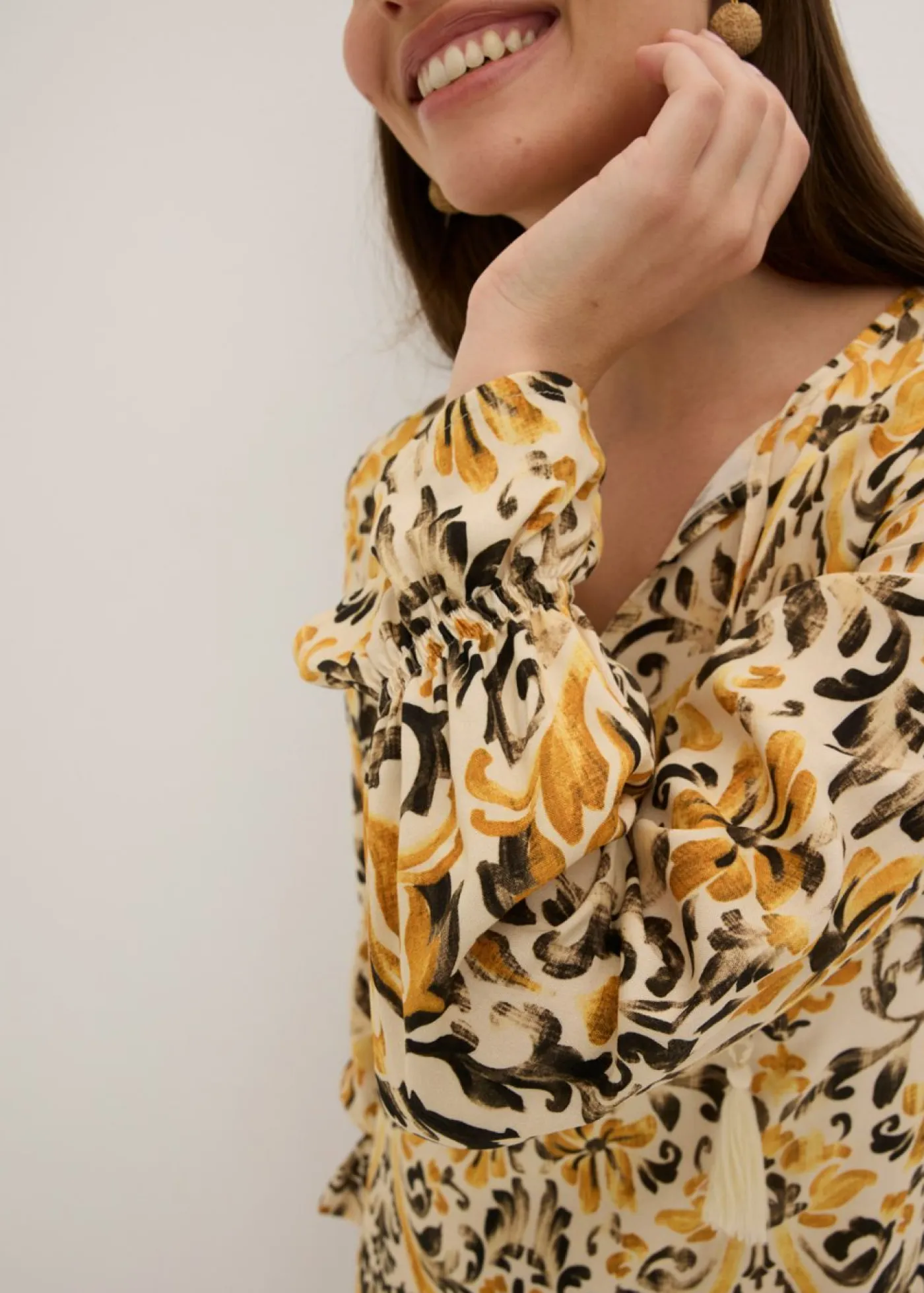 Mujer bonprix bonprix Vestido estampado tipo caftán de viscosa fluida