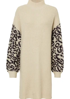 Mujer bonprix bonprix Vestido holgado de punto con estampado de leopardo