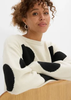 Mujer bonprix bonprix Vestido holgado de punto con lunares