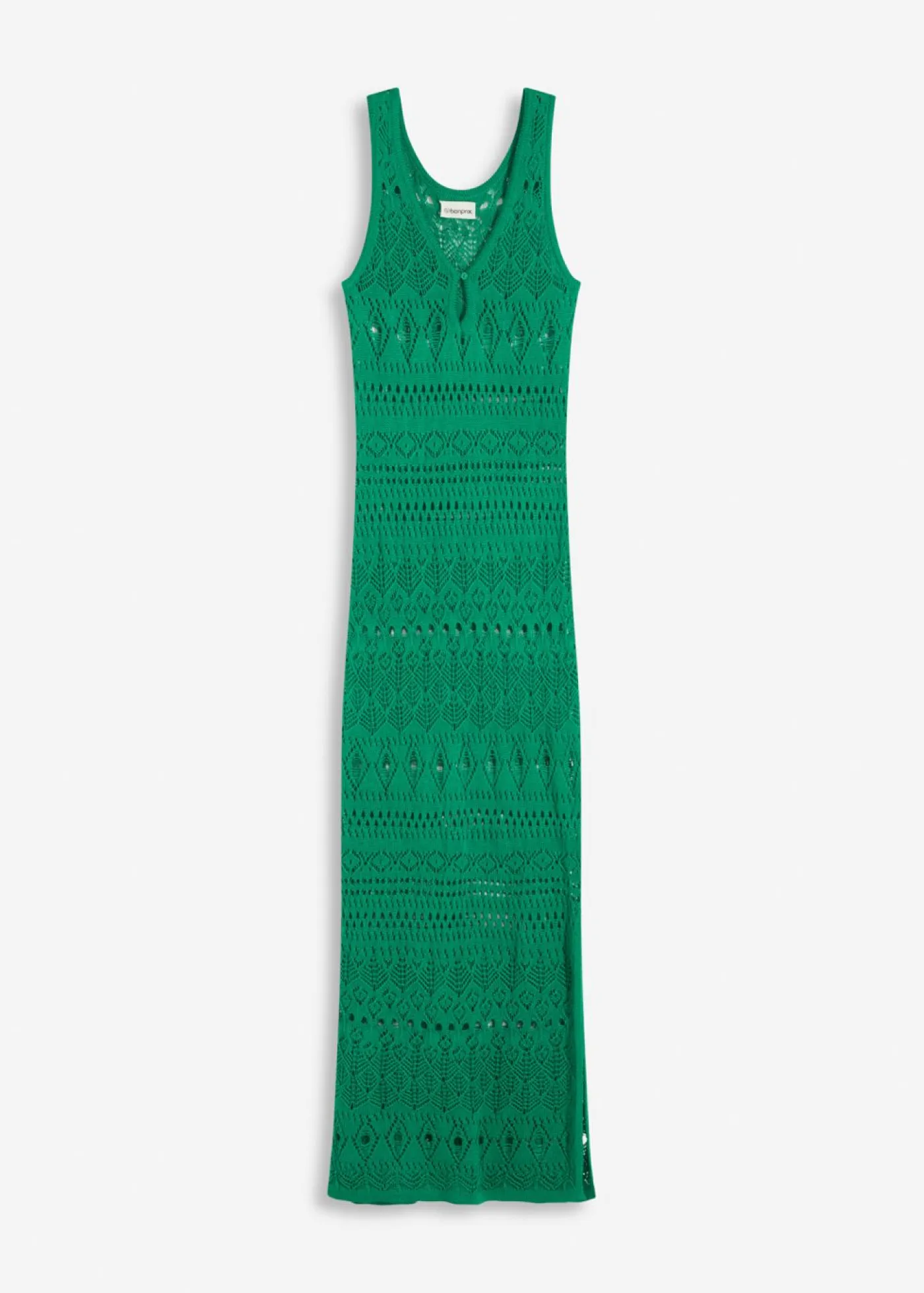 bonprix bonprix Vestidos>Vestido largo con aspecto de ganchillo verde gema