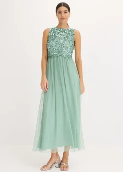 Mujer bonprix bonprix Vestido largo con bordado de lentejuelas