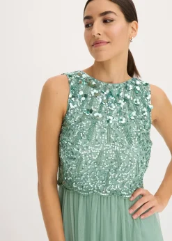 Mujer bonprix bonprix Vestido largo con bordado de lentejuelas