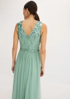 Mujer bonprix bonprix Vestido largo con bordado de lentejuelas