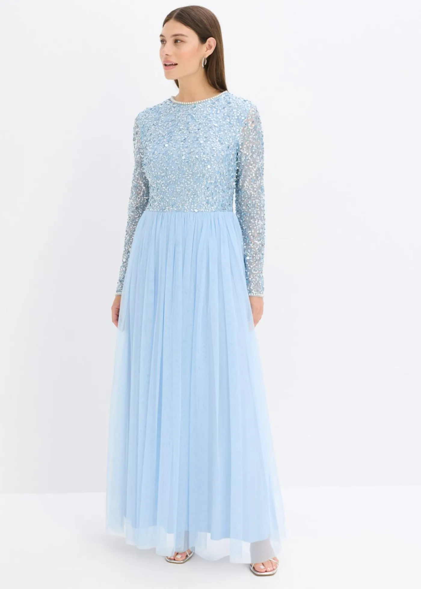 Mujer bonprix bonprix Vestido largo con bordado de lentejuelas