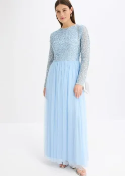 Mujer bonprix bonprix Vestido largo con bordado de lentejuelas