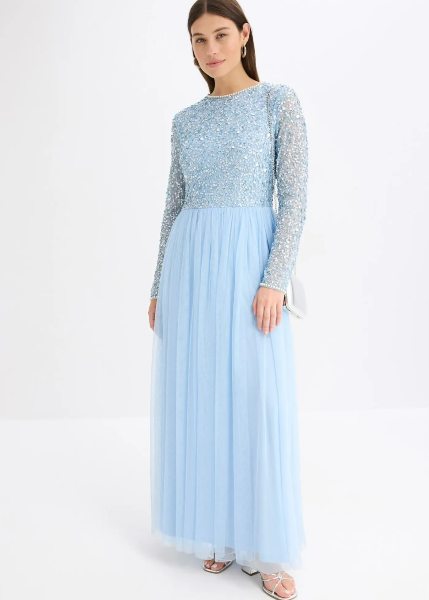 Mujer bonprix bonprix Vestido largo con bordado de lentejuelas