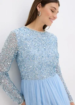 Mujer bonprix bonprix Vestido largo con bordado de lentejuelas