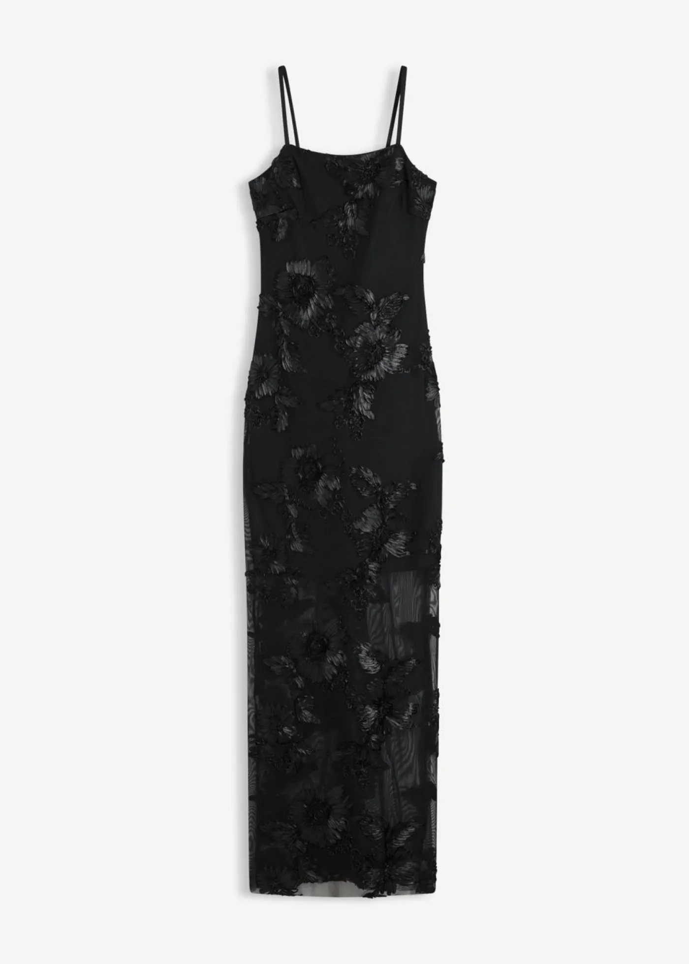 bonprix bonprix Vestidos|Ropa Elegante>Vestido largo con bordado floral Negro
