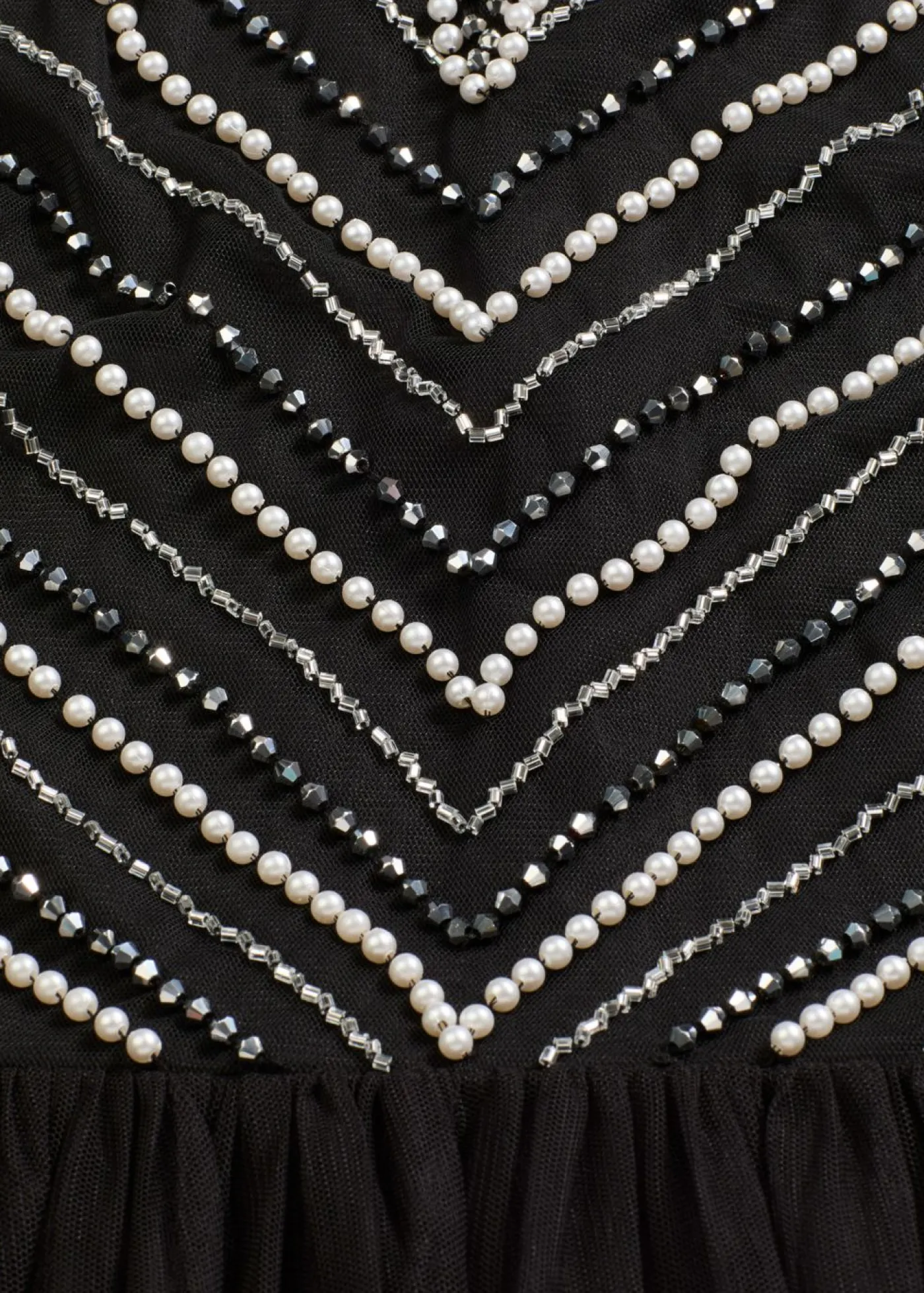 bonprix bonprix Vestidos|Ropa Elegante>Vestido largo con bordado de perlas Negro-plata