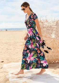 Mujer bonprix bonprix Vestido largo con diseño cruzado