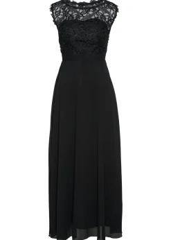 bonprix bonprix Novedades>Vestido largo con encaje Negro