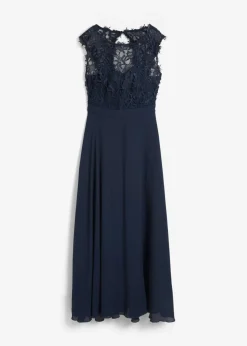 bonprix bonprix Vestidos|Novedades>Vestido largo con encaje Azul marino
