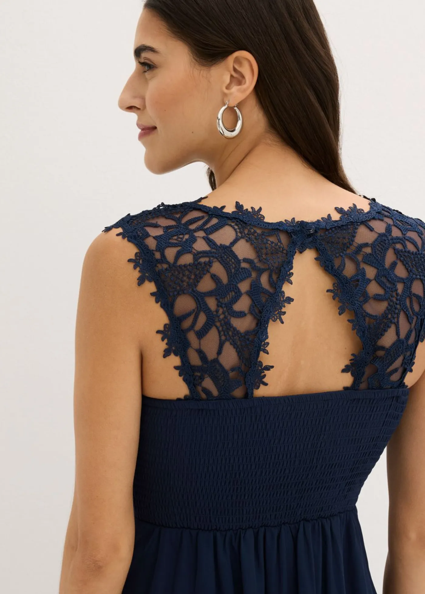 bonprix bonprix Vestidos|Novedades>Vestido largo con encaje Azul marino