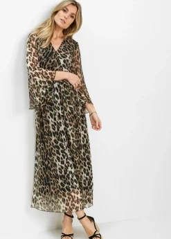 Mujer bonprix bonprix Vestido largo con estampado de leopardo