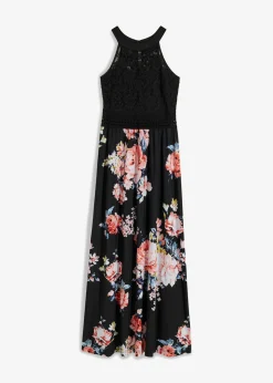 Mujer bonprix bonprix Vestido largo con estampado floral y encaje