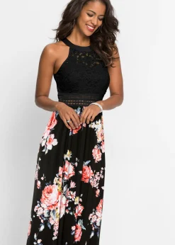 Mujer bonprix bonprix Vestido largo con estampado floral y encaje