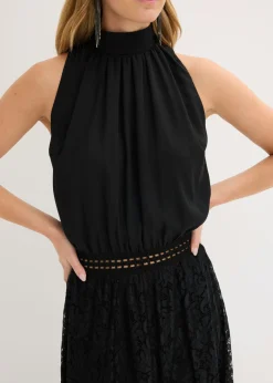 Mujer bonprix bonprix Vestido largo con falda de encaje