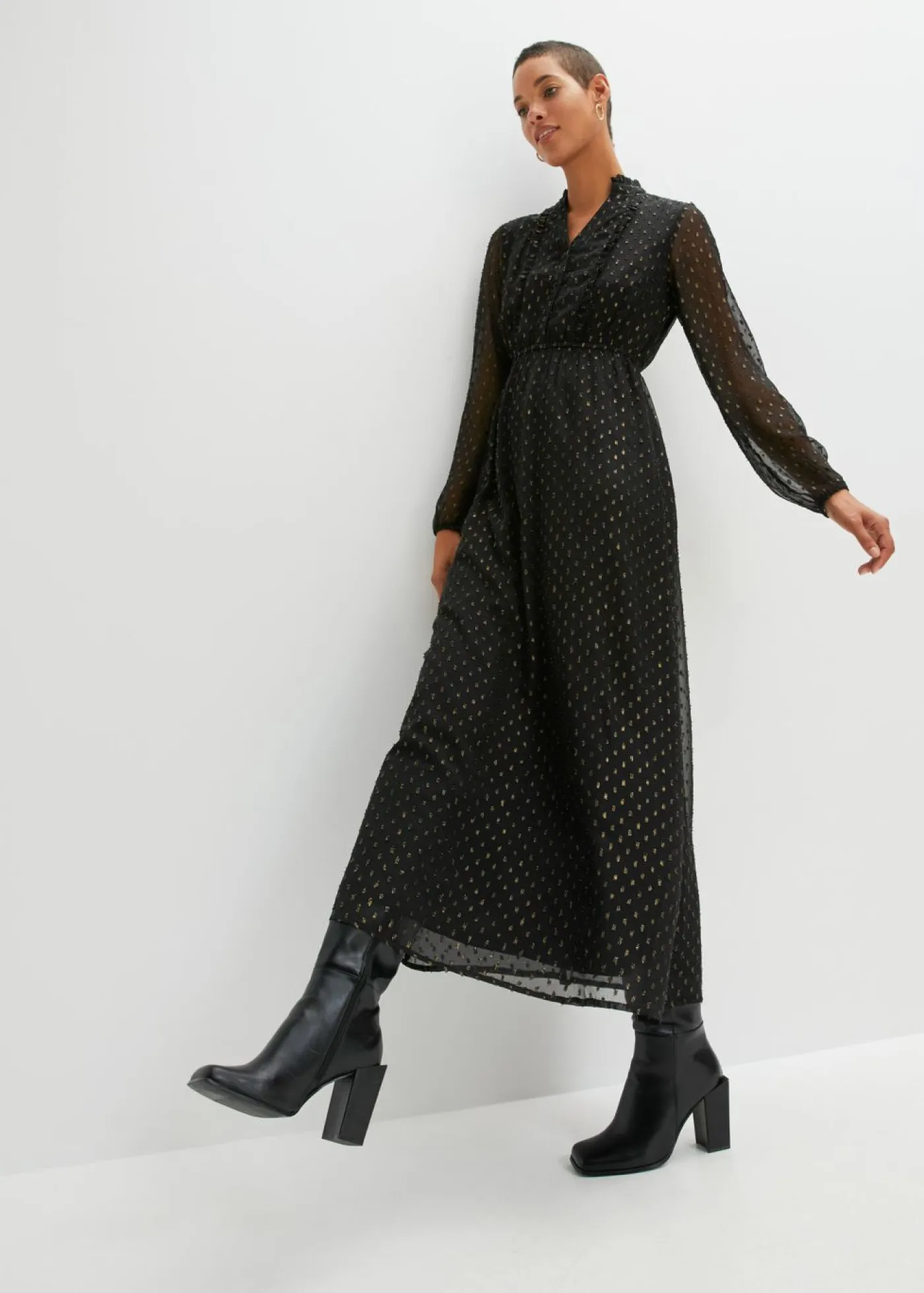 Mujer bonprix bonprix Vestido largo con piedras brillantes