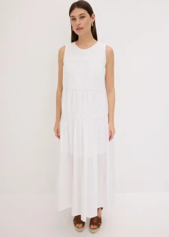 Mujer bonprix bonprix Vestido largo de algodón con fruncidos