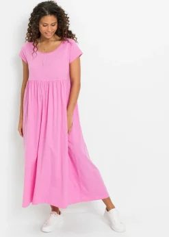 bonprix bonprix Vestidos>Vestido largo de algodón orgánico Rosa fucsia