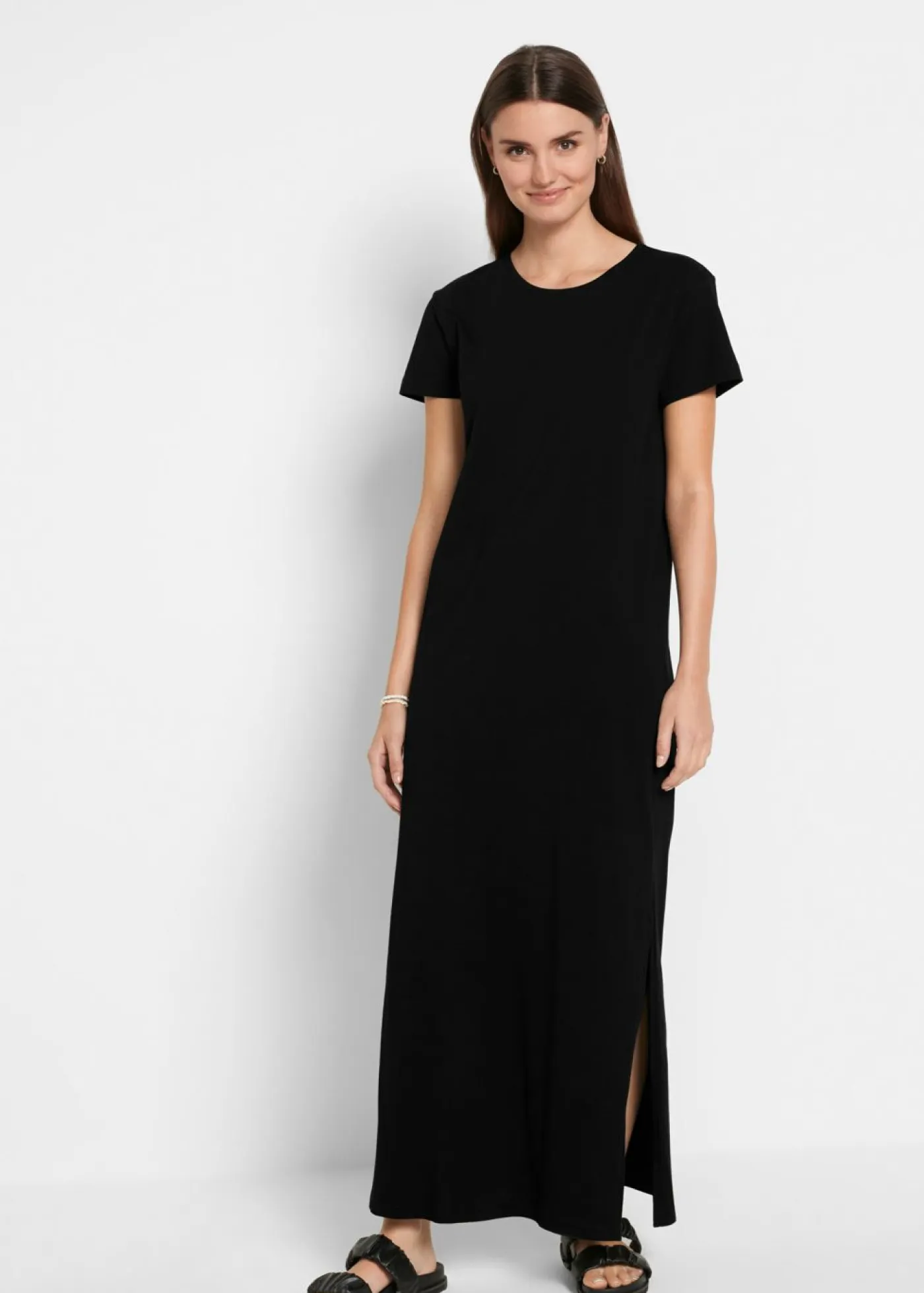 bonprix bonprix Básicos|Vestidos>Vestido largo de algodón puro Negro