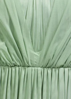 bonprix bonprix Vestidos|Ropa Elegante>Vestido largo de malla con diferentes variantes de uso Verde pastel