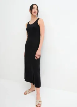 Mujer bonprix bonprix Vestido largo de mezcla de algodón y viscosa